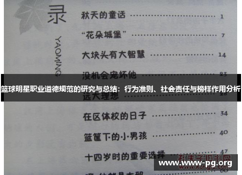 篮球明星职业道德规范的研究与总结：行为准则、社会责任与榜样作用分析
