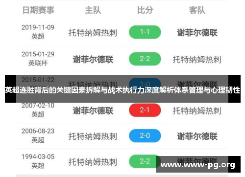 英超连胜背后的关键因素拆解与战术执行力深度解析体系管理与心理韧性